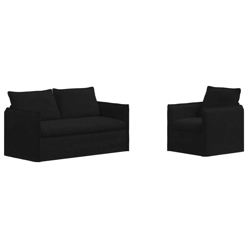 Sofos komplektas 2 pcs Juoda 156 x 82 x 85 cm Audinys