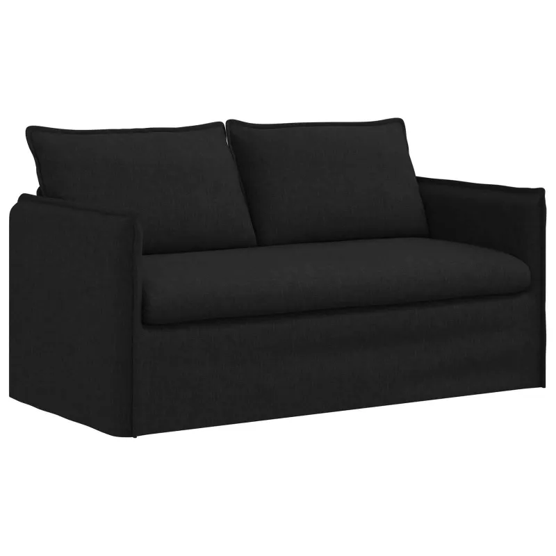 Sofos komplektas 2 pcs Juoda 156 x 82 x 85 cm Audinys