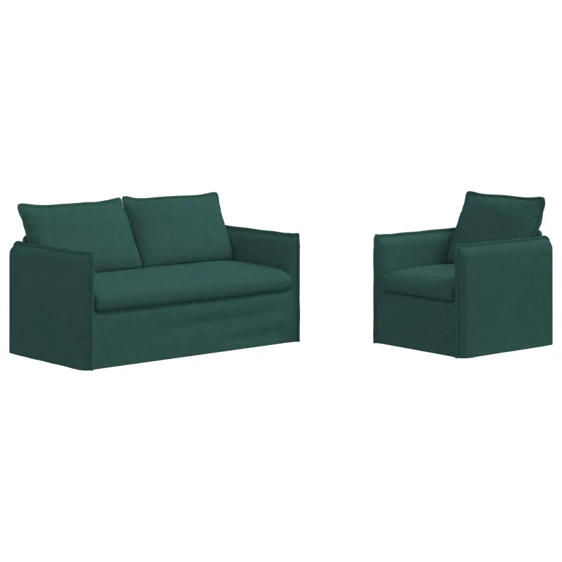 Sofos komplektas 2 pcs Tamsiai žalia 156 x 82 x 85 cm Audinys