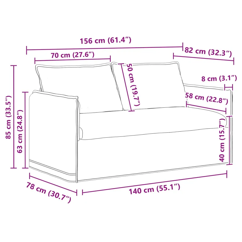 Sofos komplektas 2 pcs Tamsiai žalia 156 x 82 x 85 cm Audinys