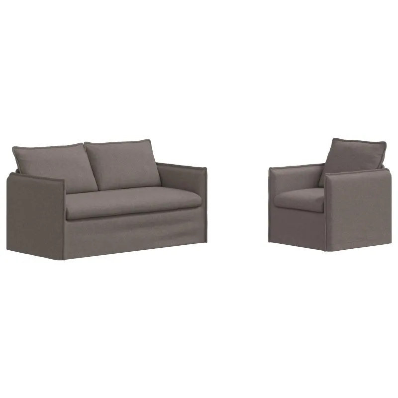 Sofos komplektas 2 pcs Taupe 156 x 82 x 85 cm Audinys