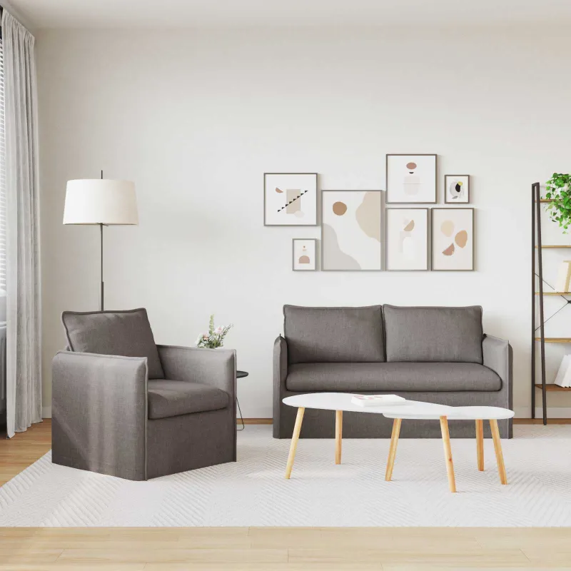Sofos komplektas 2 pcs Taupe 156 x 82 x 85 cm Audinys