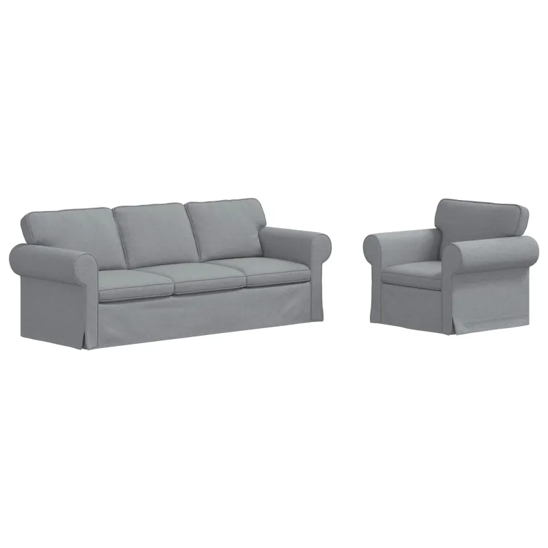 Sofos komplektas 2 pcs Šviesiai pilka 215 x 82 x 80 cm audinys
