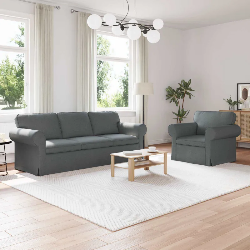 Sofos komplektas 2 pcs Tamsiai pilka 215 x 82 x 80 cm audinys