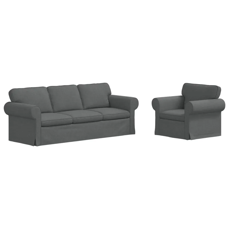 Sofos komplektas 2 pcs Tamsiai pilka 215 x 82 x 80 cm audinys