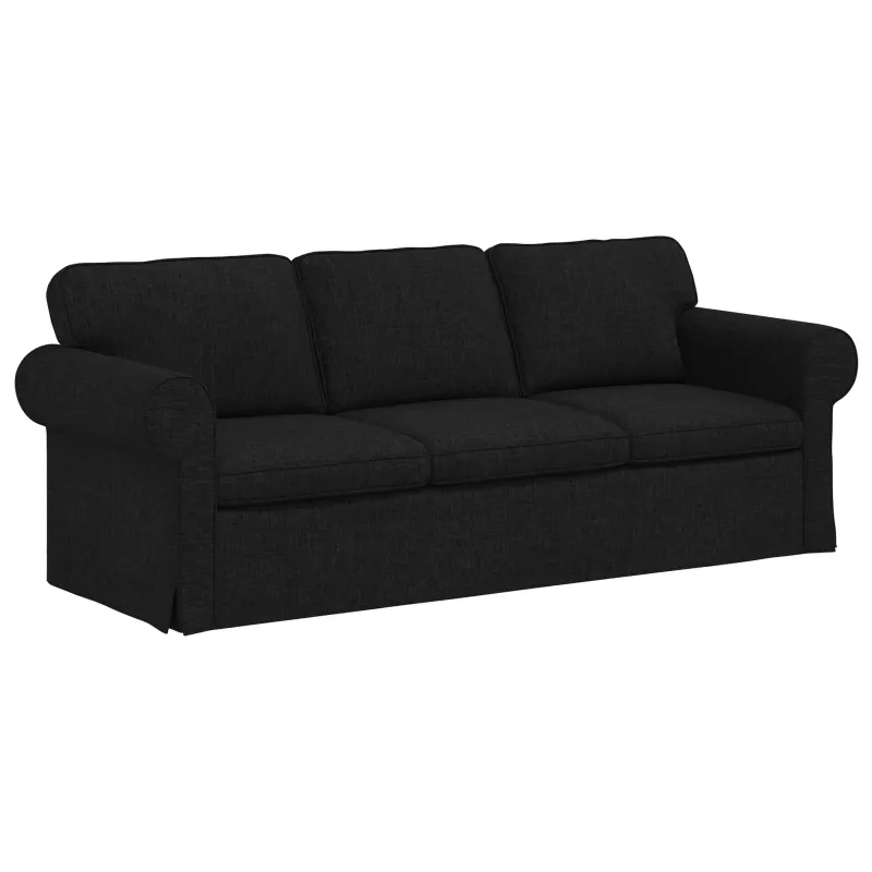 Sofos komplektas 2 pcs Juoda 215 x 82 x 80 cm audinys