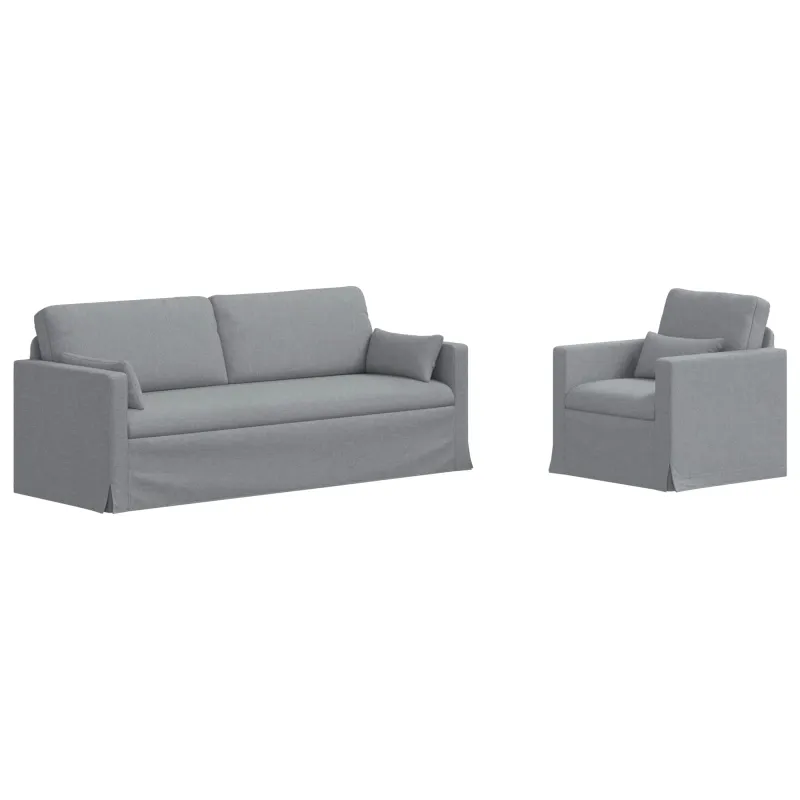 Sofos komplektas 2 pcs Šviesiai pilka 198 x 78 x 80 cm audinys