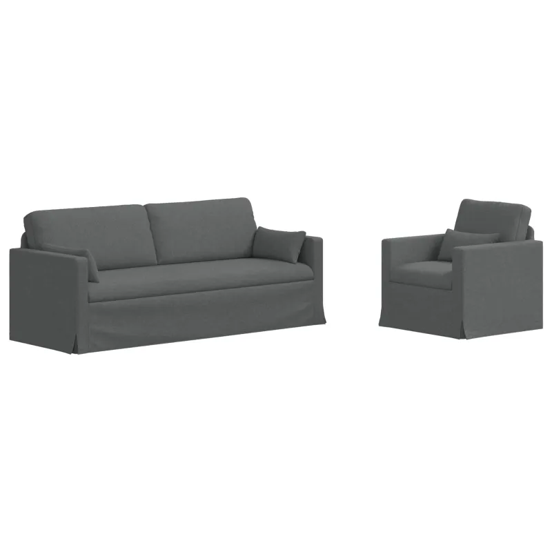 Sofos komplektas 2 pcs Tamsiai pilka 198 x 78 x 80 cm audinys