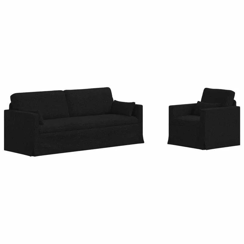 Sofos komplektas 2 pcs Juoda 198 x 78 x 80 cm audinys