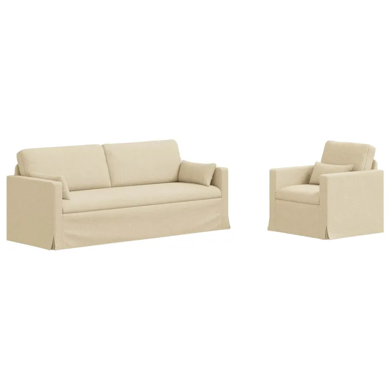 Sofos komplektas 2 pcs Kreminė 198 x 78 x 80 cm audinys