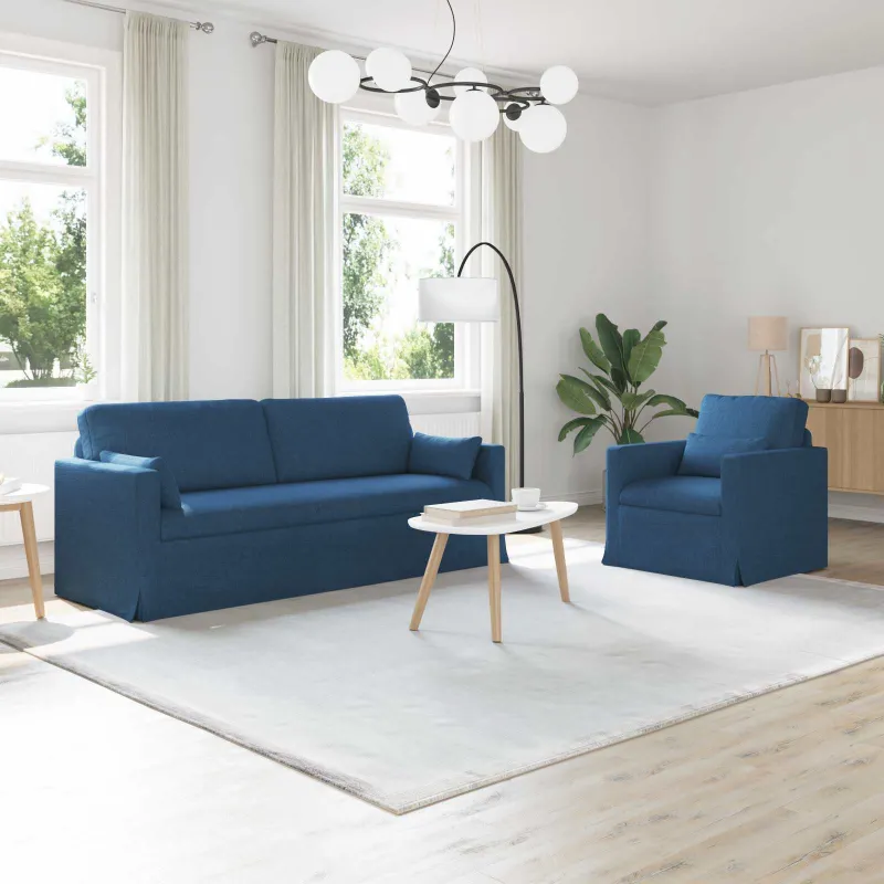 Sofos komplektas 2 pcs Mėlyna 198 x 78 x 80 cm audinys