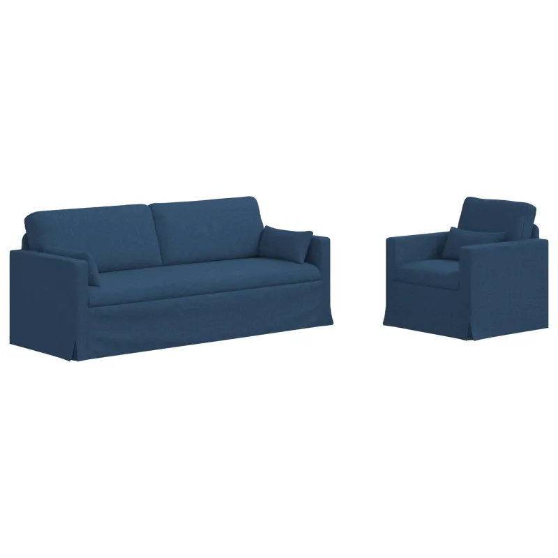 Sofos komplektas 2 pcs Mėlyna 198 x 78 x 80 cm audinys