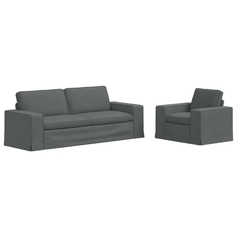 Sofos komplektas 2 pcs Tamsiai pilka 222 x 80 x 82 cm audinys