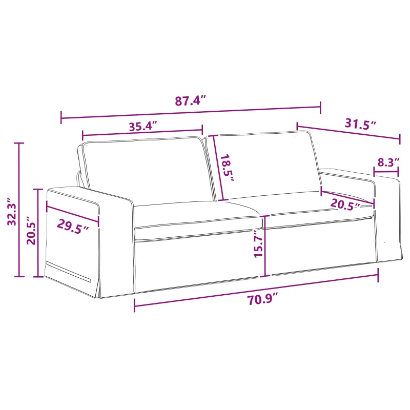 Sofos komplektas 2 pcs Tamsiai pilka 222 x 80 x 82 cm audinys