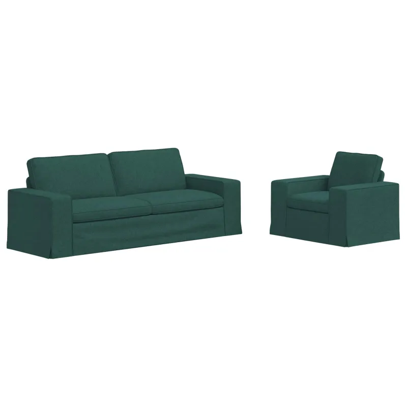 Sofos komplektas 2 pcs Tamsiai žalia 222 x 80 x 82 cm audinys