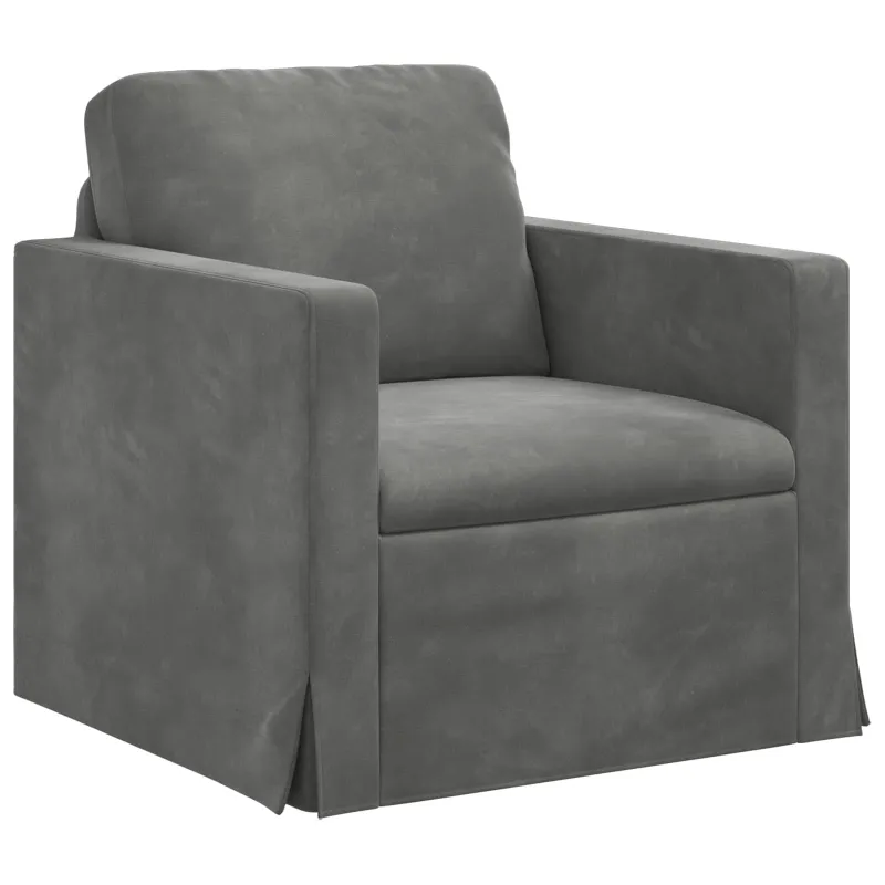 Sofos komplektas 2 pcs Tamsiai pilka 198 x 78 x 80 cm Aksomas