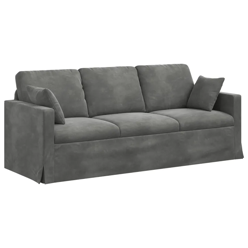 Sofos komplektas 2 pcs Tamsiai pilka 198 x 78 x 80 cm Aksomas