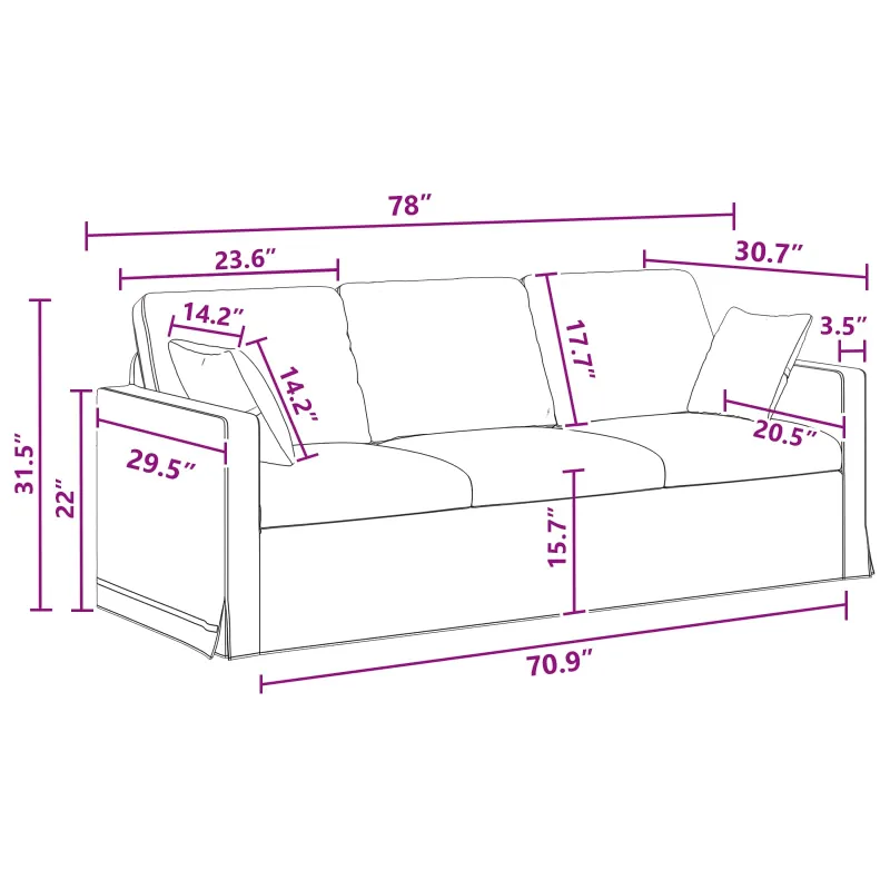 Sofos komplektas 2 pcs Tamsiai pilka 198 x 78 x 80 cm Aksomas