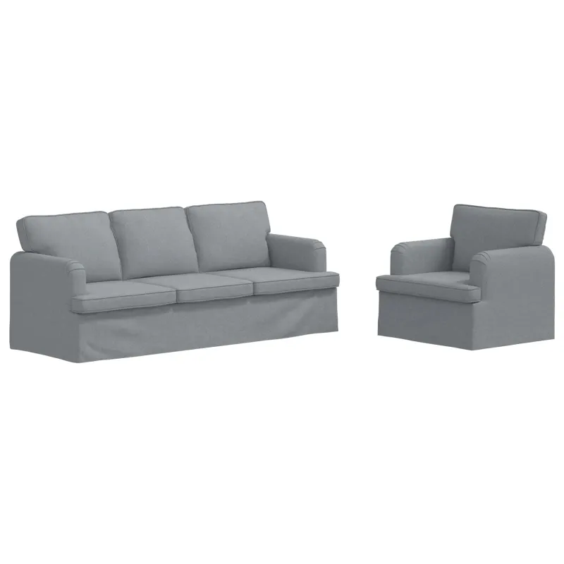Sofos komplektas 2 pcs Šviesiai pilka 201 x 80 x 85 cm audinys