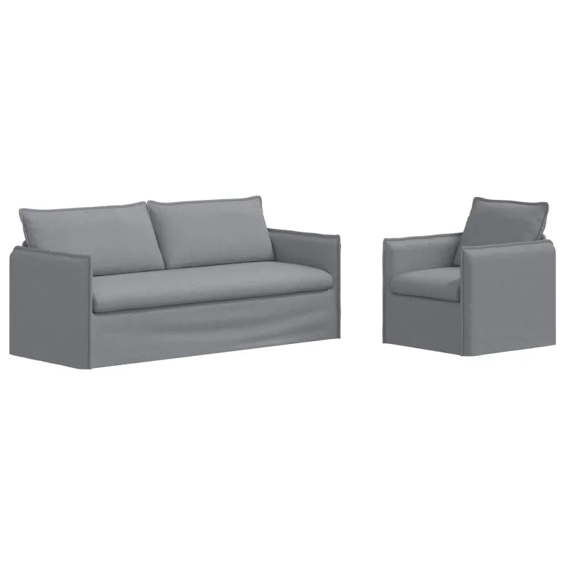 Sofos komplektas 2 pcs Šviesiai pilka 196 x 82 x 85 cm Audinys