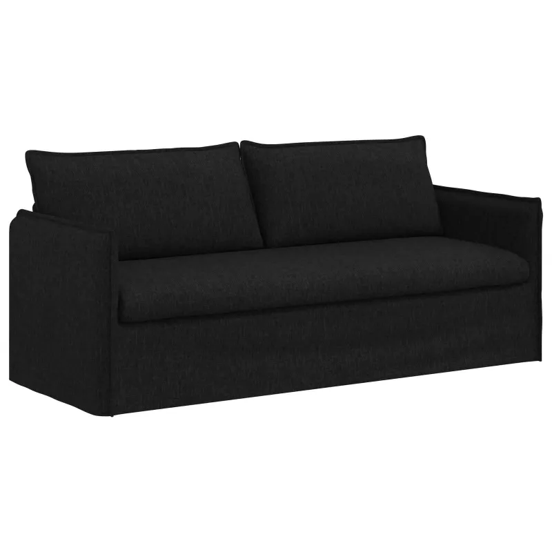 Sofos komplektas 2 pcs Juoda 196 x 82 x 85 cm Audinys
