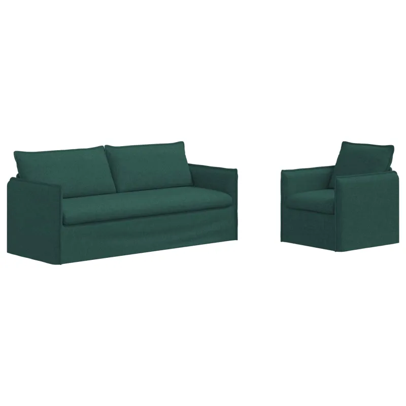 Sofos komplektas 2 pcs Tamsiai žalia 196 x 82 x 85 cm Audinys