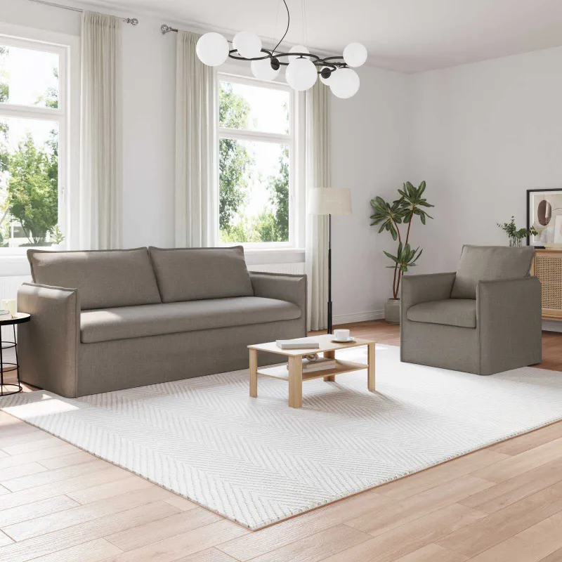 Sofos komplektas 2 pcs Taupe 196 x 82 x 85 cm Audinys