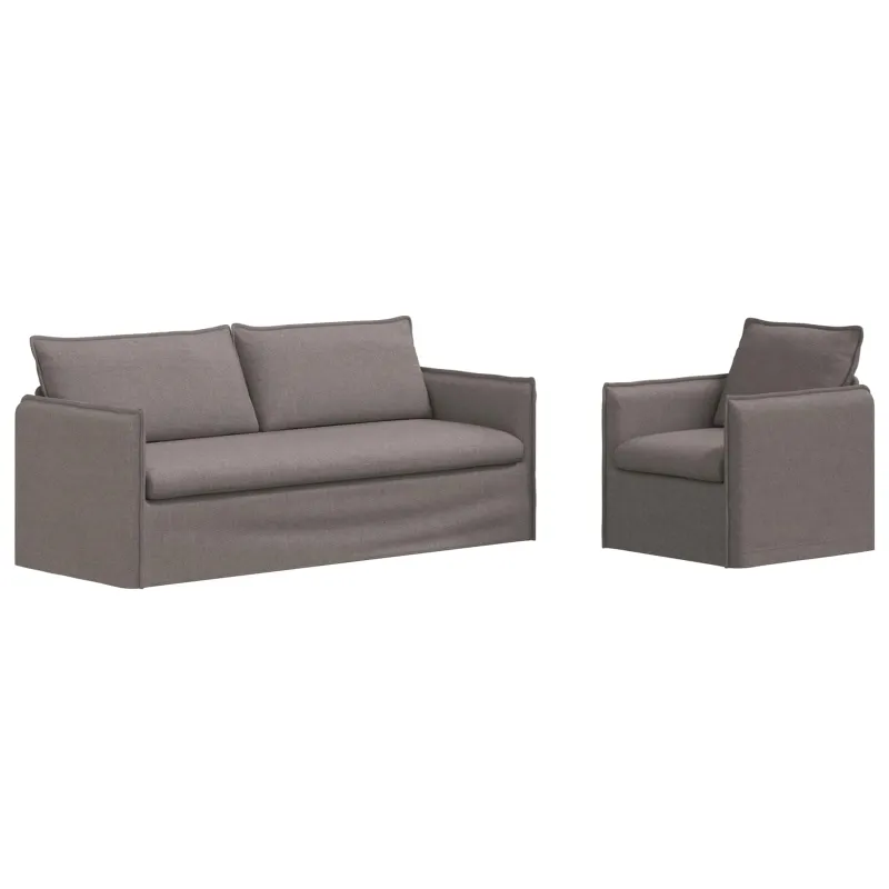 Sofos komplektas 2 pcs Taupe 196 x 82 x 85 cm Audinys