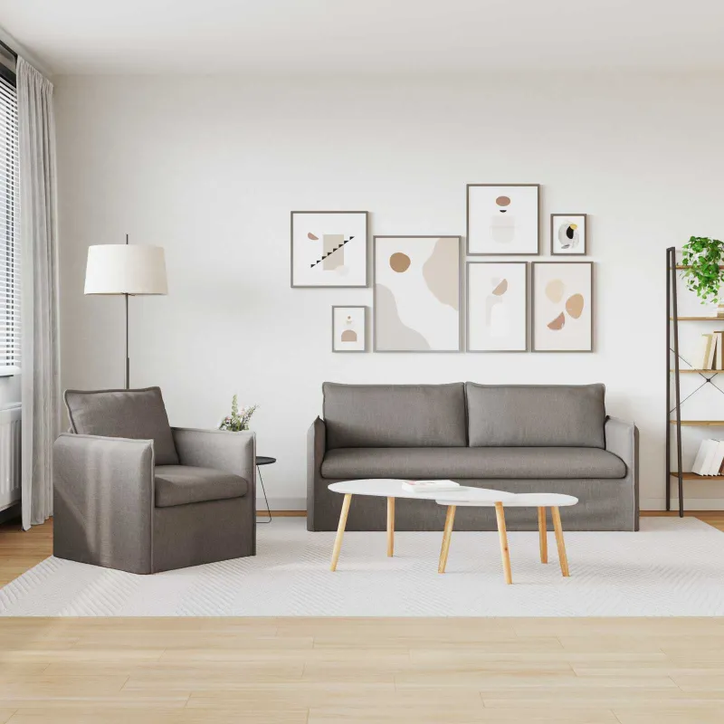Sofos komplektas 2 pcs Taupe 196 x 82 x 85 cm Audinys