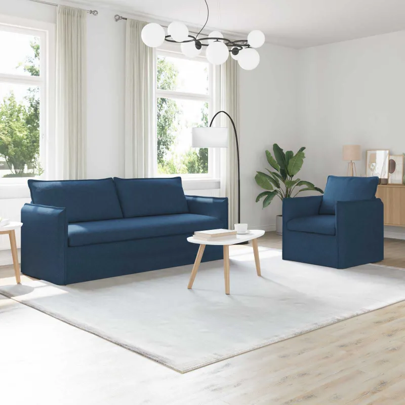 Sofos komplektas 2 pcs Mėlyna 196 x 82 x 85 cm Audinys