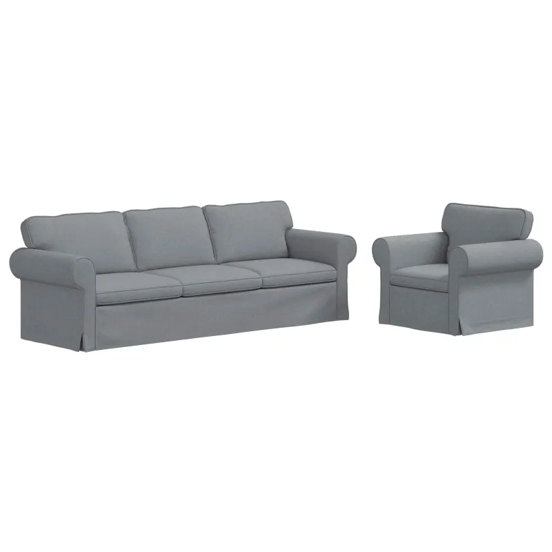 Sofos komplektas 2 pcs Šviesiai pilka 245 x 82 x 80 cm audinys