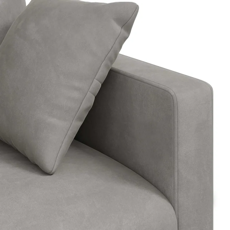 Sofos komplektas 2 pcs Šviesiai pilka 228 x 78 x 80 cm Aksomas
