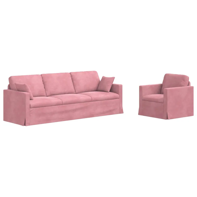 Sofos komplektas 2 pcs Rožinė 228 x 78 x 80 cm Aksomas