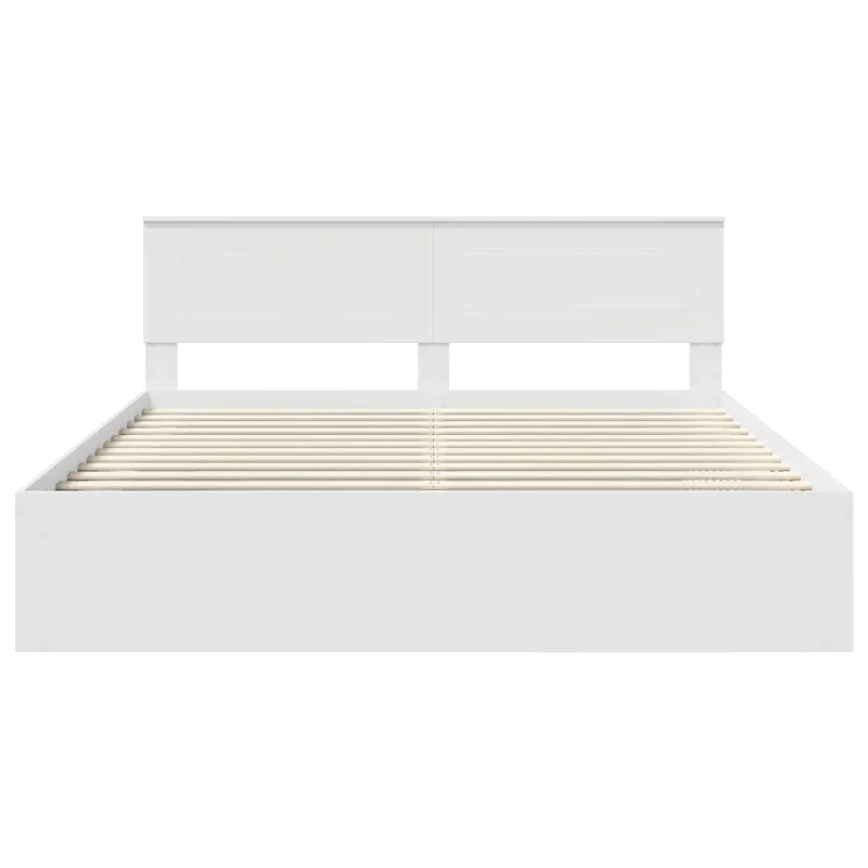 Lovos rėmas su galvūgalio Balta 200 x 200 cm Apdirbta mediena