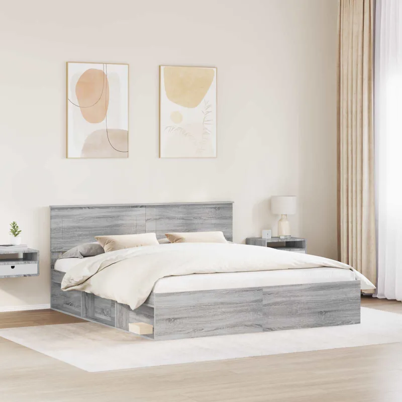 Lovos rėmas Pilkas Sonoma 180 x 200 cm Apdirbta mediena