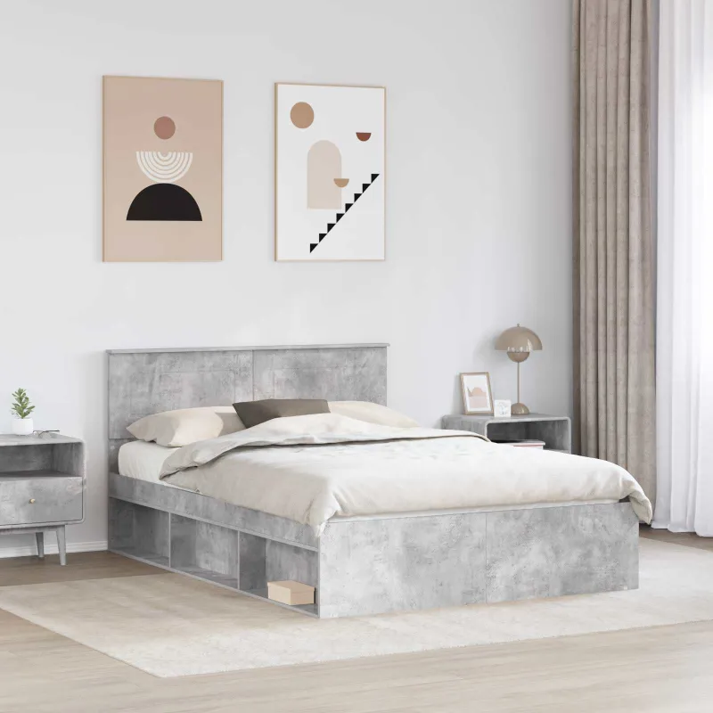 Lovos rėmas Betoninė 140 x 190 cm Apdirbta mediena