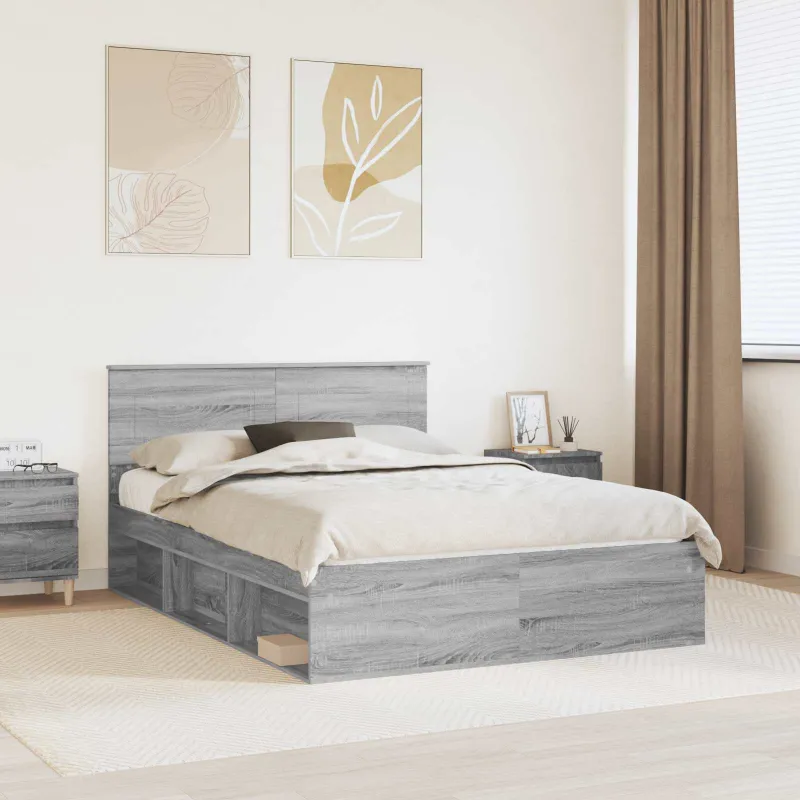 Lovos rėmas Pilkas Sonoma 140 x 190 cm Apdirbta mediena