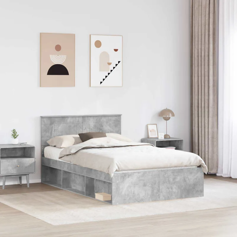 Lovos rėmas Betono pilka 135 x 190 cm Apdirbta mediena