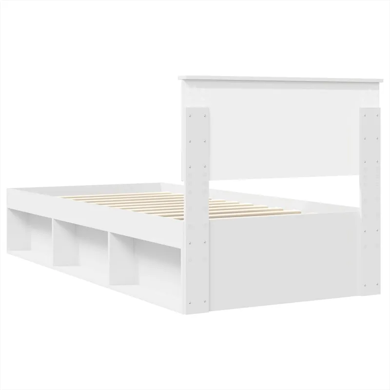 Lovos rėmas su galvūgalio Balta 100 x 200 cm Apdirbta mediena