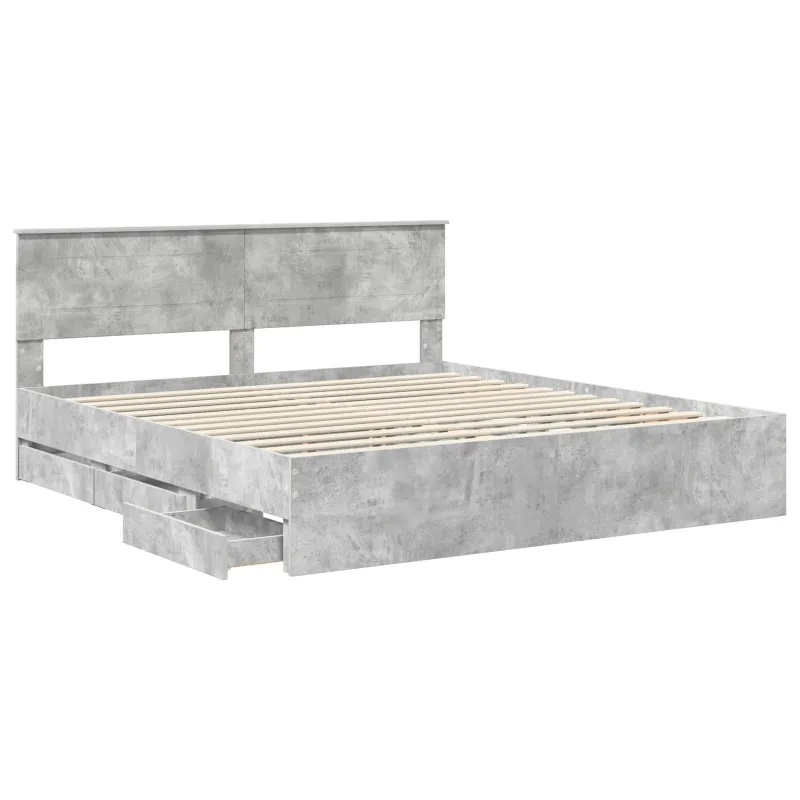 Lovos rėmas Betono pilka 200 x 200 cm Inžinerinė mediena