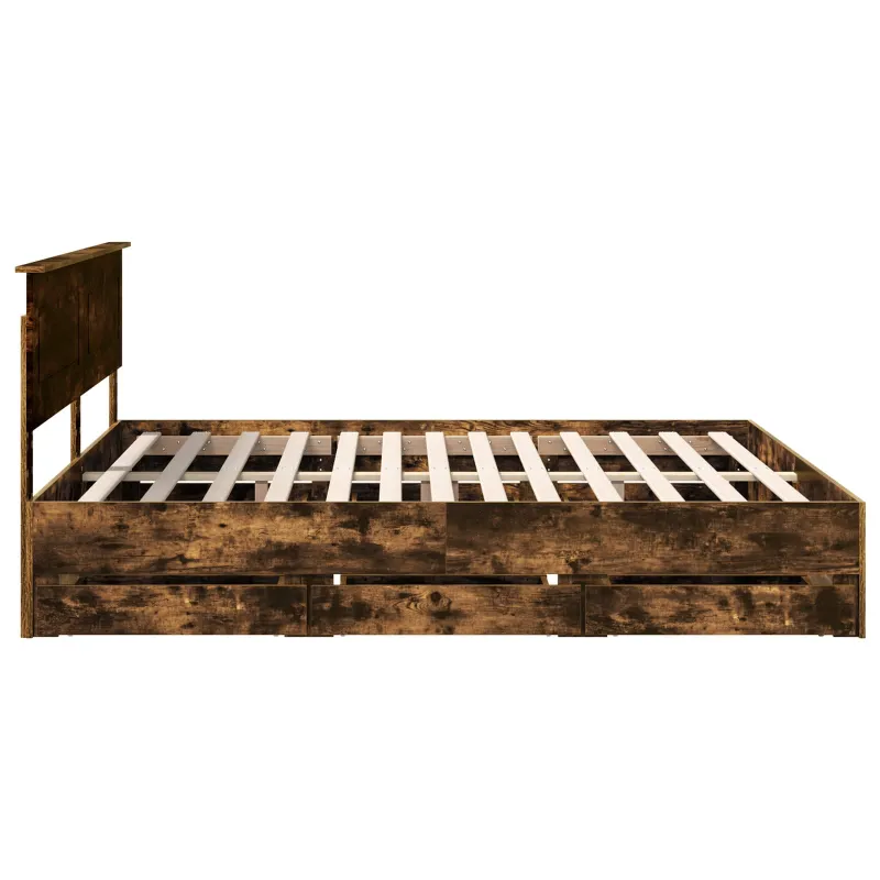 Lovos rėmas Rūkyta ąžuolas 180 x 200 cm Inžinerinė mediena
