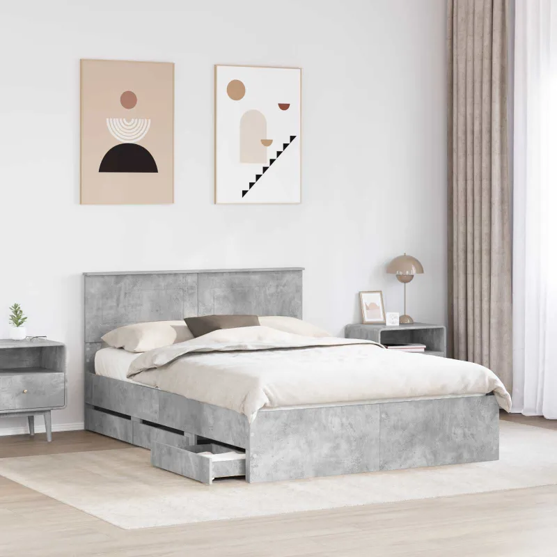 Lovos rėmas Betono pilka 140 x 190 cm Inžinerinė mediena