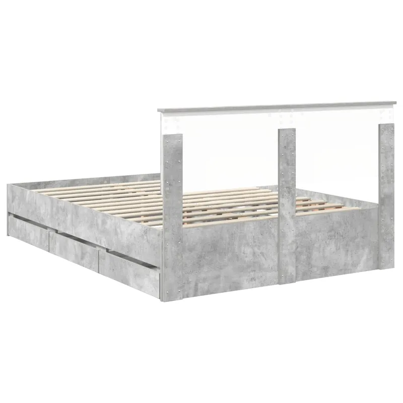 Lovos rėmas Betono pilka 140 x 200 cm Inžinerinė mediena