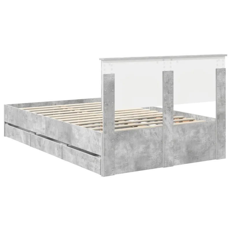Lovos rėmas Betono pilka 135 x 190 cm Inžinerinė mediena