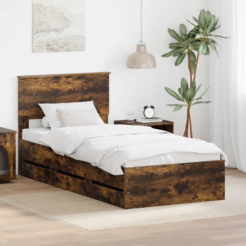 Lovos rėmas Rūkyta ąžuolas 100 x 200 cm Inžinerinė mediena