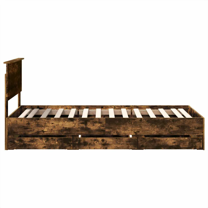 Lovos rėmas Rūkyta ąžuolas 90 x 200 cm Inžinerinė mediena