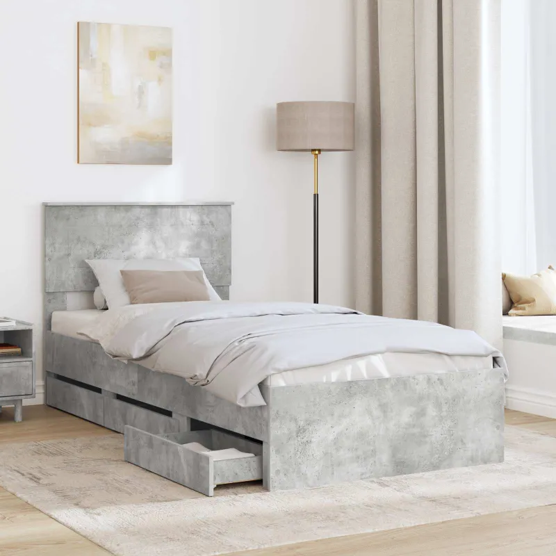 Lovos rėmas Betono pilka 75 x 190 cm Inžinerinė mediena