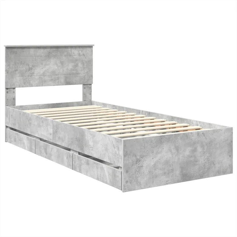 Lovos rėmas Betono pilka 75 x 190 cm Inžinerinė mediena