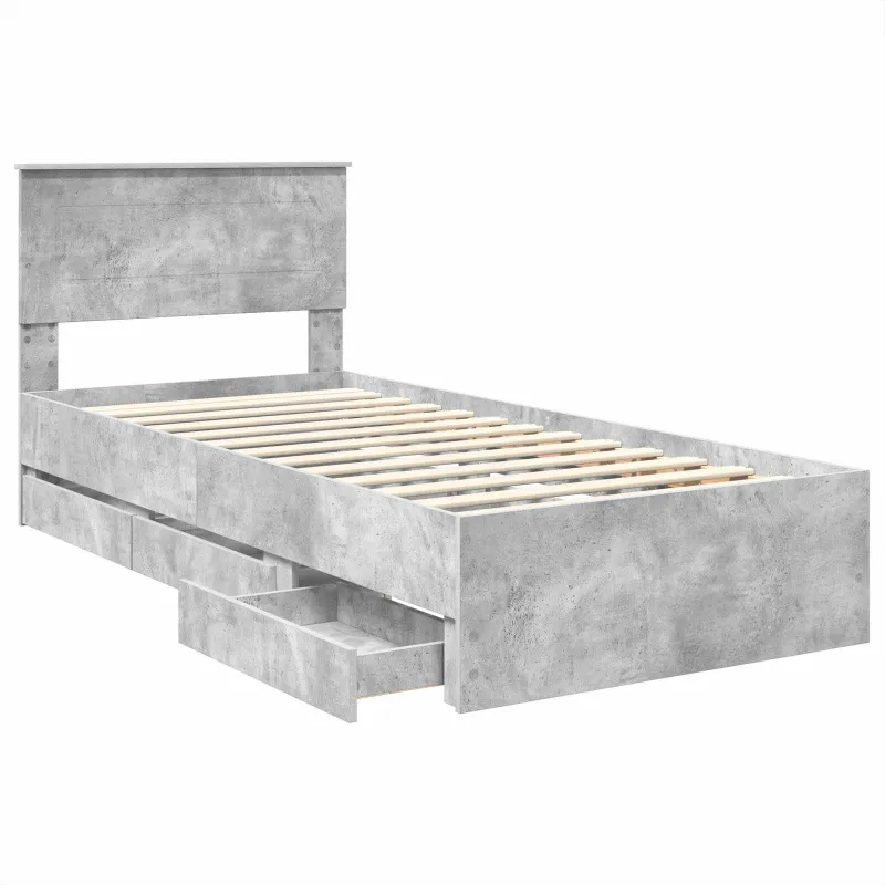 Lovos rėmas Betono pilka 75 x 190 cm Inžinerinė mediena