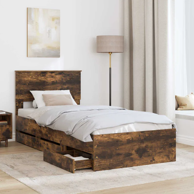 Lovos rėmas Rūkyta ąžuolas 75 x 190 cm Inžinerinė mediena